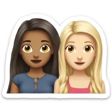 Blonde and brunette best friends sticker
