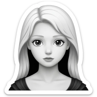 Aasimar dnd estilo blanco y negro dibujo sticker