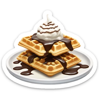 waffle with ice cream sticker