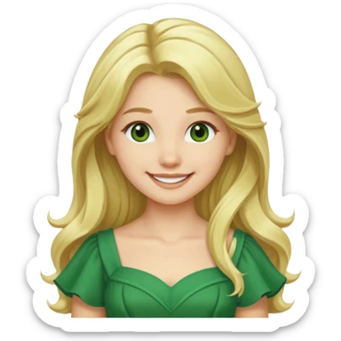 Ozma from the Wizard of Oz with long blonde hair, green outfit sticker
