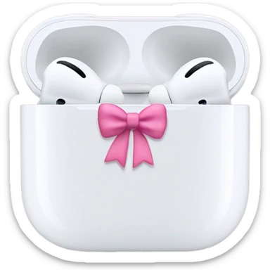 black airpods pro max with pink bow sticker