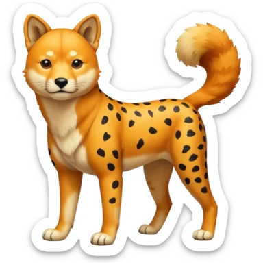 Dingo-Shiba-Inu-Leopard-Lion-hybrid-animal-creature, full body  sticker