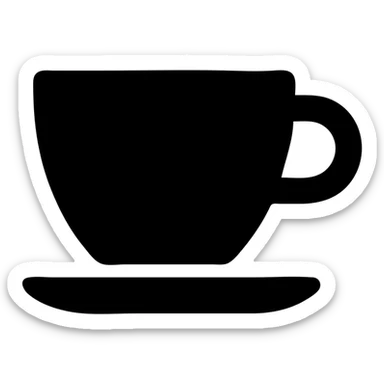 solid filled icon of a cup of coffee sticker