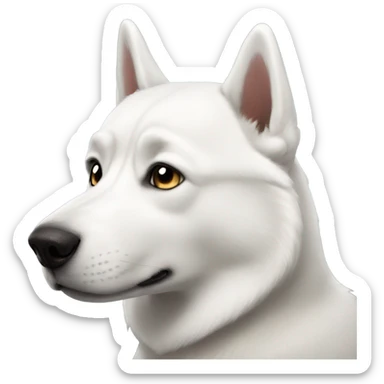 A white husky like dog looking judgy sticker