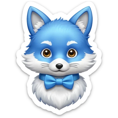 blue fox wearing bow ties sticker