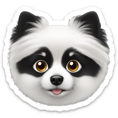 Pomeranian black and white  sticker