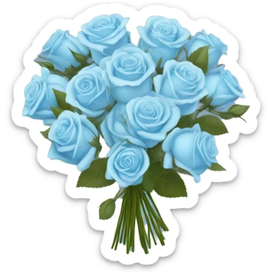baby blue bouquet of roses sticker