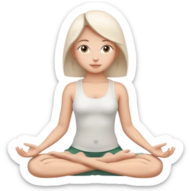 a girl in the lotus position in harmony with herself sticker