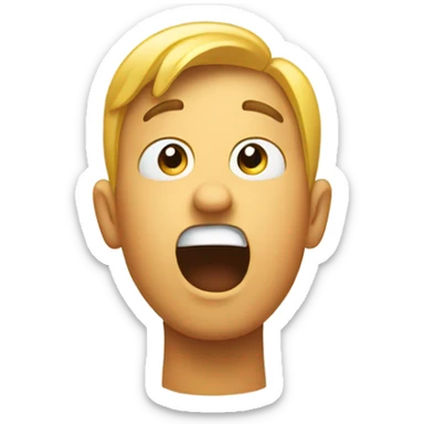 Emoji hands behind head and speechless sticker