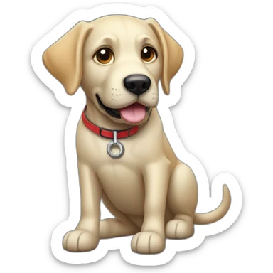 Un chien labrador noir qui fais du vélo  sticker