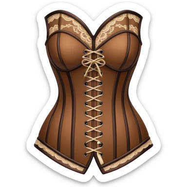 brown corset with lace sticker