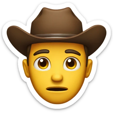 sad cowboy face sticker