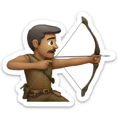 Man hunting with bow sticker