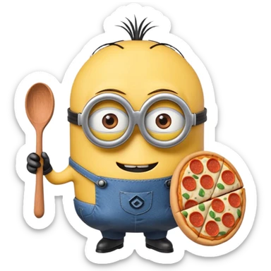 un minions  del cartone animato di colore viola con il pizzetto e gli occhiali da vista sticker