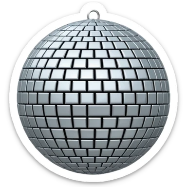 disco ball silver moon sticker