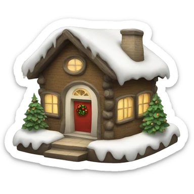 christmas cottage sticker