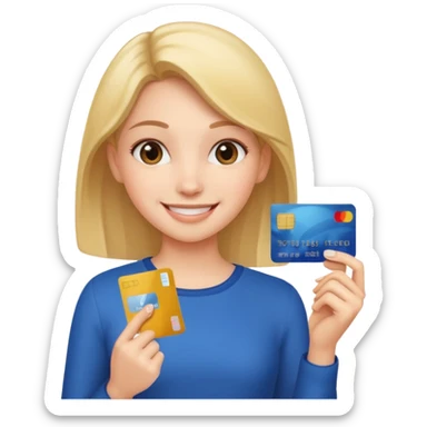 girl with credit card sticker