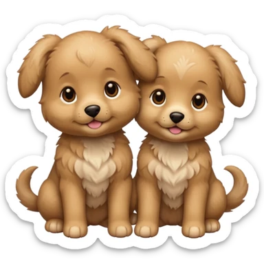 generate an ios genmoji of beige puppies sticker