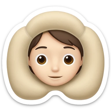 A fluffy memory-foam travel pillow that molds gently to the traveler’s head and shoulders. sticker