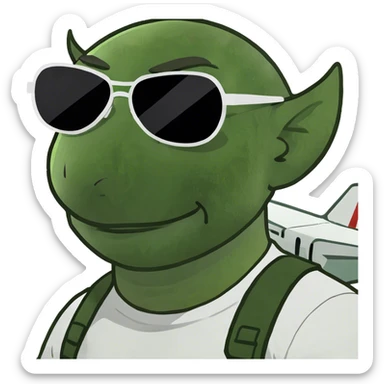 Man white tshirt flying ARR plane  sticker