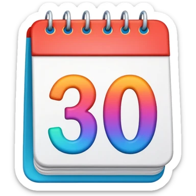 CALENDAR EMOJIS WITH NUMBER 30 sticker