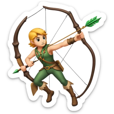 Bow and arrow hunter sticker