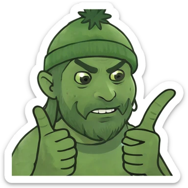 Black man sticking middle finger up sticker