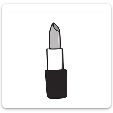 lipstick tube with cap and lipstick showing, pastel colors dd9fb0 ffc6d3 a3bfc9 c4bee2 f1b091, hand-drawn doodle style sticker