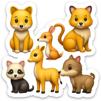 Animals half body sticker