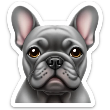 Dark grey French bulldog tired sticker