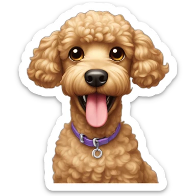 cermosa perrita frencc poodle de colo rmiel sonrriendo sticker
