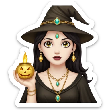 circe witch dark hair sticker