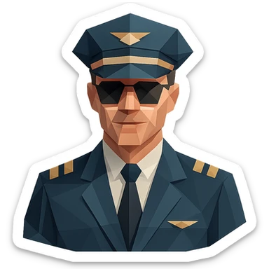 low-poly geometric style pilot sticker