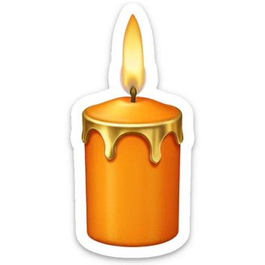Citrus candle – orange wax in gold tin with slice design sticker