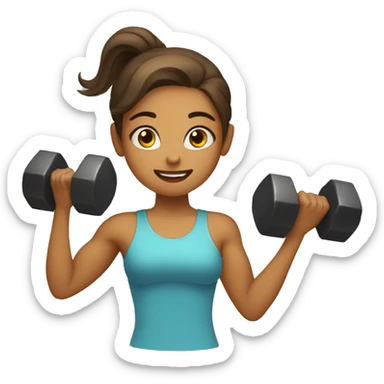 girl lifting dumbell sticker