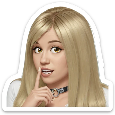 blonde girl with choker sticker