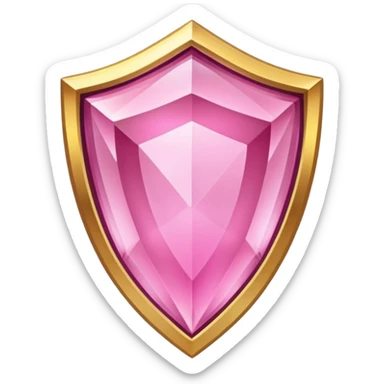 Pink crystal shield golden border sticker