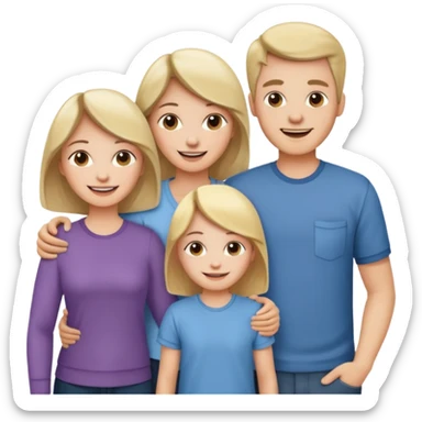 Happy family: mom, dad, 2 sisters and brother sticker
