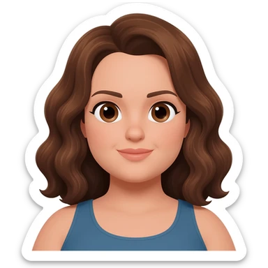 Plus size women  brown eyes ,brown wavey hair sticker