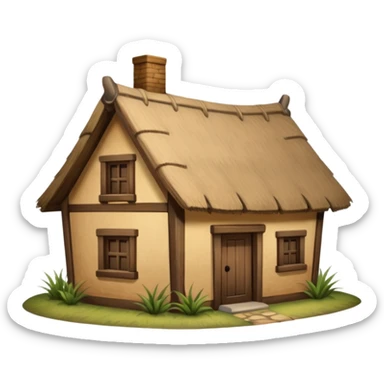 thatched house sticker