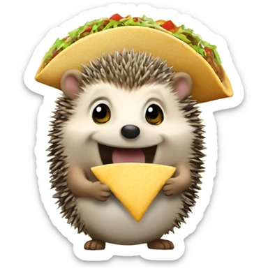 hedgehog eating tacos sticker
