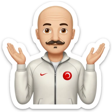 Recep İvedik, Turkish comedy character with mustache, bald head, wearing tracksuit sticker