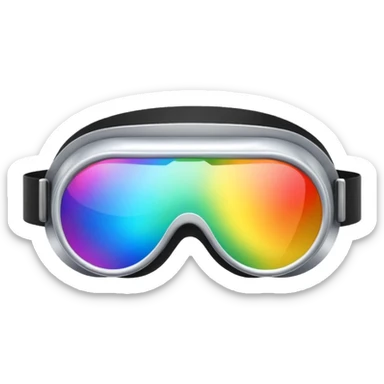 silver simulation rainbow visor goggles  sticker