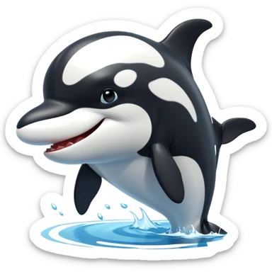 3d Cartoon orca in the style of american picture of president saying we need you to fight sticker