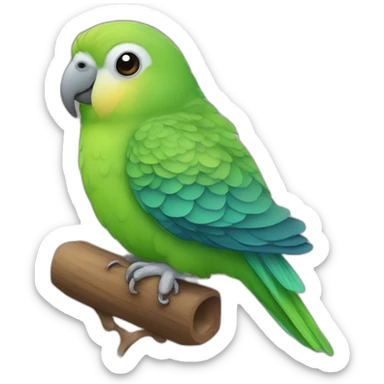 chubby green and striped parakeet sticker