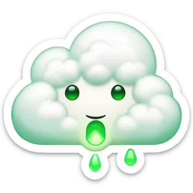 a cloud with a green glowing keyhole sticker