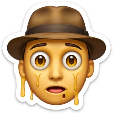 Emoji of steven miller’s face melting like in Raiders of the lost ark sticker
