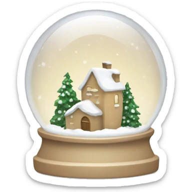 Beige snow globe sticker
