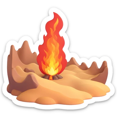 desert sand burning with fire and heat waves sticker