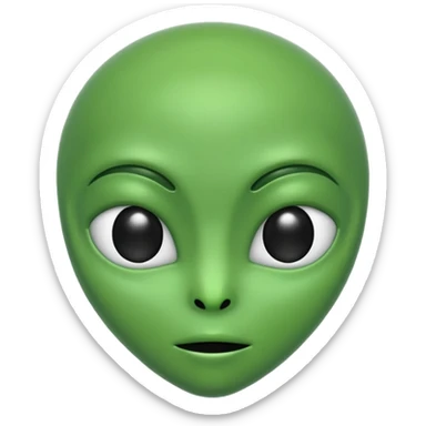 generate a classic alien emoji sticker